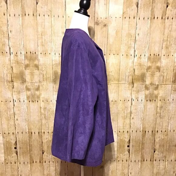 Maggie Sweet Purple Embroidered Twin Set Blouse 2X Petite - Picture 3 of 7